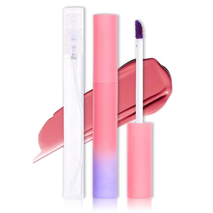 Peel Off Lip Stain Peel Off Lip Tint Stain Highly Pigmented Lip Peel Off Stain Long Lasting LipStains Peel Off Nude Lip Gloss Matte Liquid Lipstick Lip Makeup for Women(02 Rose)