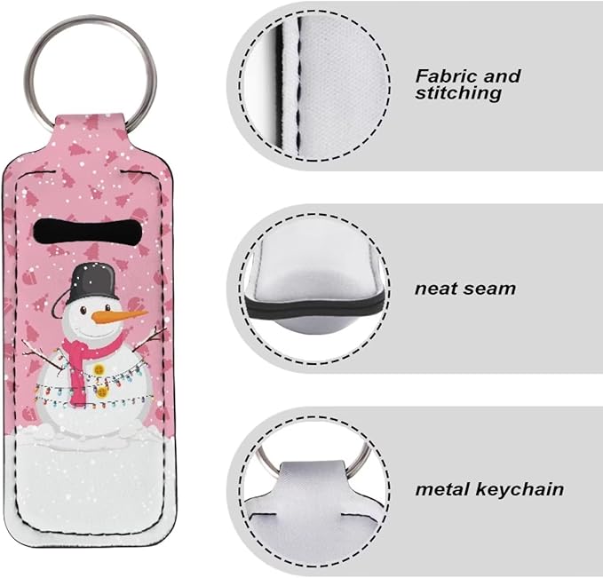 Women Girls Chapstick Holder Keychain Pink, Keyring