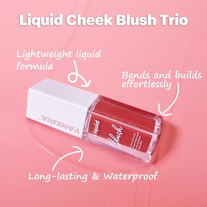 VANERIA Liquid Blush for Cheeks,Long lasting High Pigment Blushes.#3 (/0.17oz) 5g