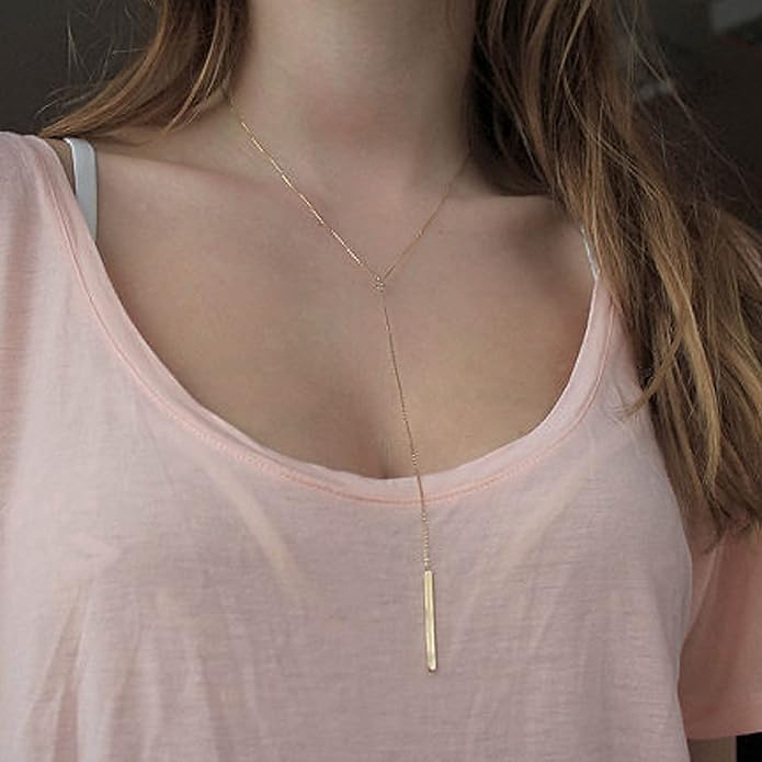 Boho Long Bar Necklace Choker Y