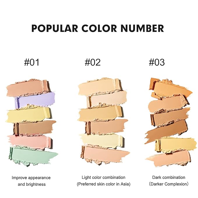 6 Colors Correcting Concealer Palette, with 11 Pcs