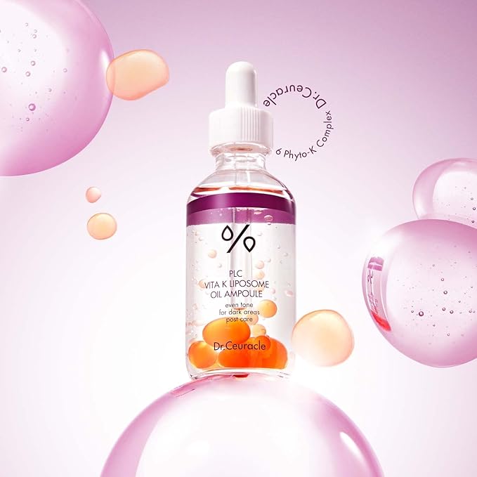 Dr.Ceuracle PLC Vitamin K Liposome Oil Ampoule - Korean Vitamin K Face Serum for Evening Skin Tone and Relieving Imperfections (50 ml / 1.69 fl. oz.)