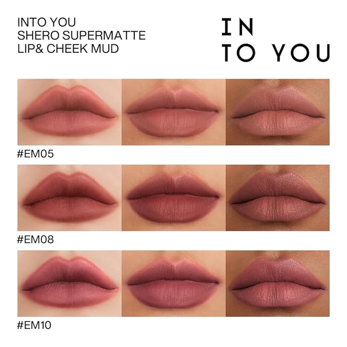 INTO YOU Matte Lipstick, Super Stay Lipstick for Women, Waterproof, Long Lasting Lipstick, High Impact Lipcolor with Lightweight Lip Mud Texture, Dual-use for Lips and Cheek, Pink Lipstick (EM525)