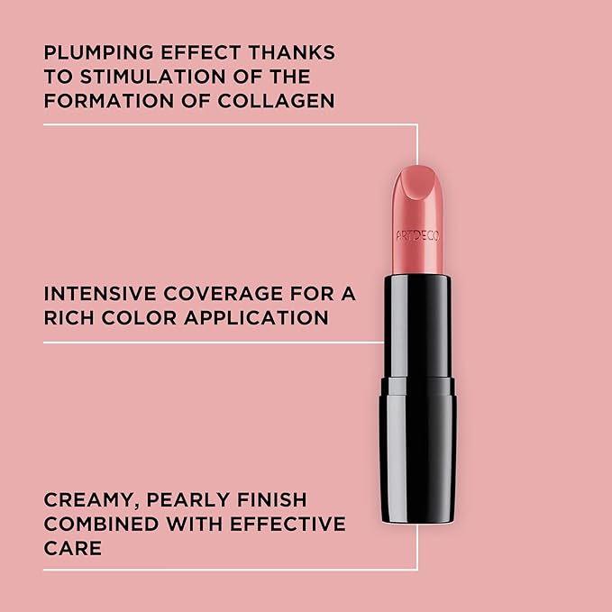 ARTDECO Perfect Color Lipstick - Make It Bloom - Glide-On Lipstick - Rich Color & Plumping Effect - Creamy, Pearly Finish - Hyaluronic Acid - Long Lasting - Lip Plumper - Lip Care - Makeup - 0.14 Oz
