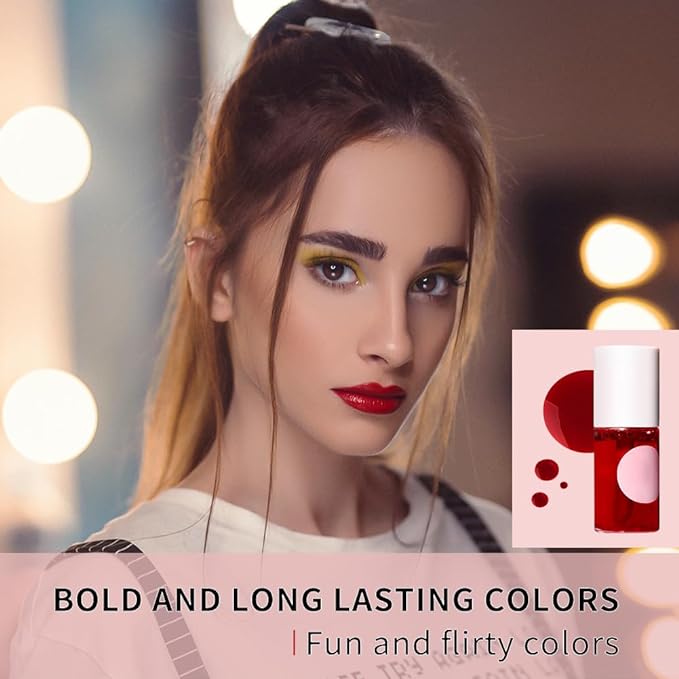 Lip Tint Stain, Lip Glosses, Moisturizing Lip Stain, Lip Tint, Skin Tint, Lip-Plumping, Non-sticky, Long Lasting Lip Makeup (Apple)