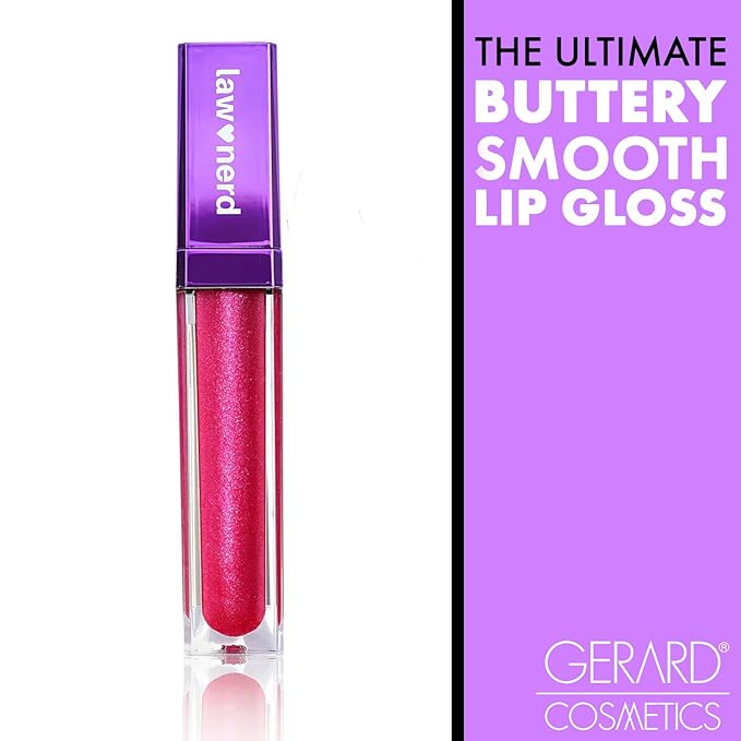Gerard Cosmetics Emily D Baker X Lighted Lip Gloss - Objection | Sheer Pink Lip Gloss w/Iridescent Pearl Finish | Moisturizing Lip Gloss with Light & Mirror | Cruelty Free | Made in the USA