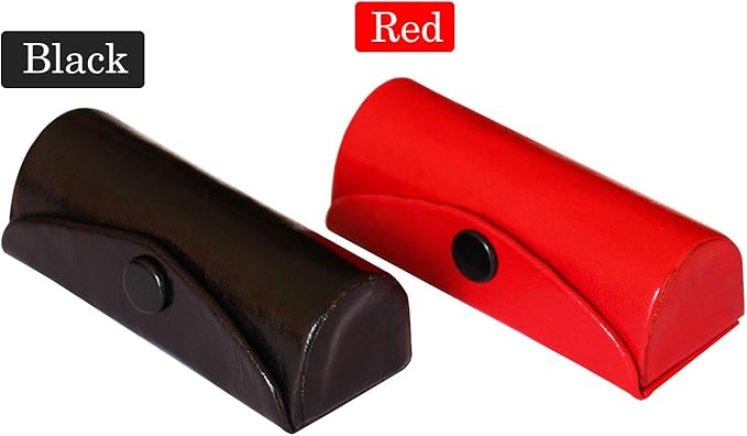 Mother's Day Gifts Set of 2 Leather Lipstick Case Holder Organizer Bag for Purse lipstick holder Durable Soft Leather | Cosmetic Storage Kit With Mirror (Red & Black)