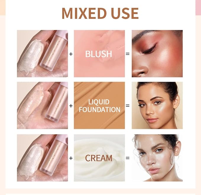 UNYOKE Liquid Highlighter, Highlighter makeup Stick,Makeup Highlighter Face Body Highlighter.-04#