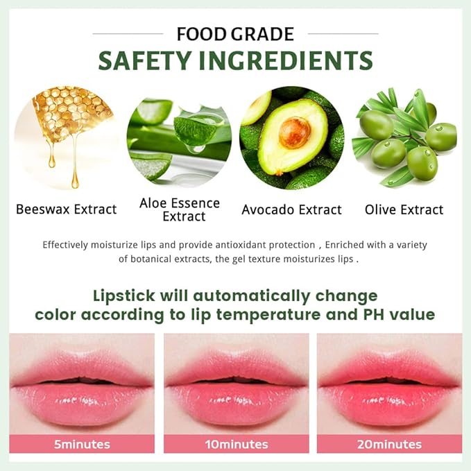 evpct 6Pcs Aloe Vera Tinted Lip Balms PH Changing