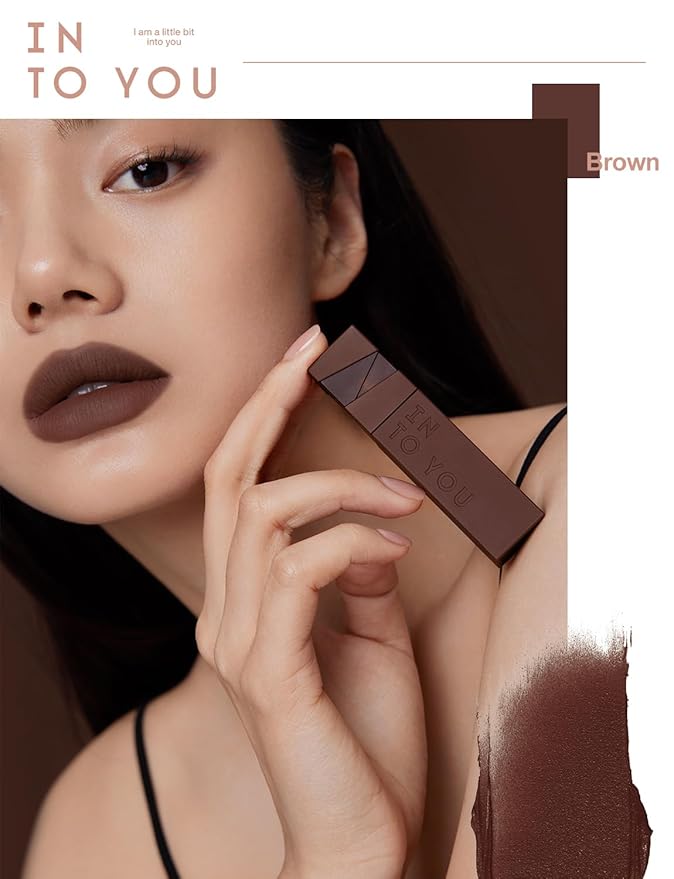 INTO YOU Matte Lipstick Velvet Lip Stain Lip Mud Long Lasting Waterproof Lipstick Lip Gloss Makeup Moisturizing Lipstick for Women (L-Br01)
