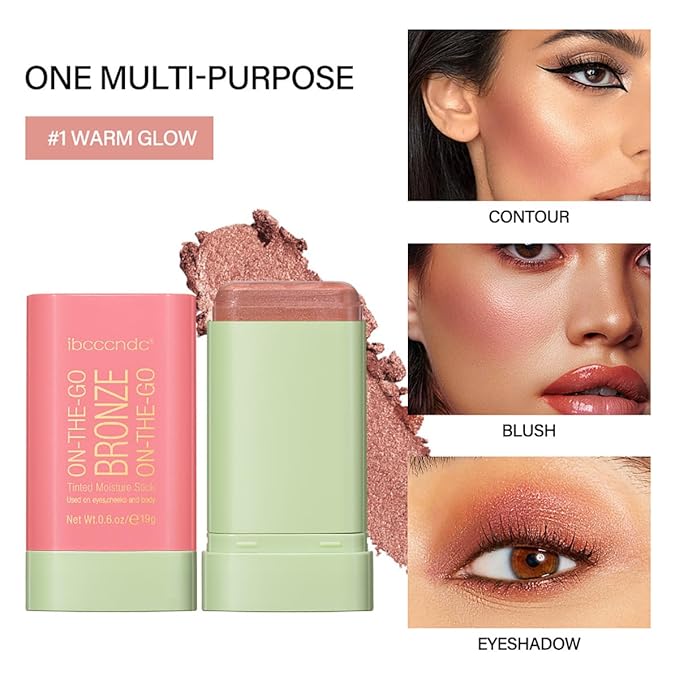 Multi-Use Makeup Blush Stick, Cream Blush Stick, Tinted (1#Warm Glow)
