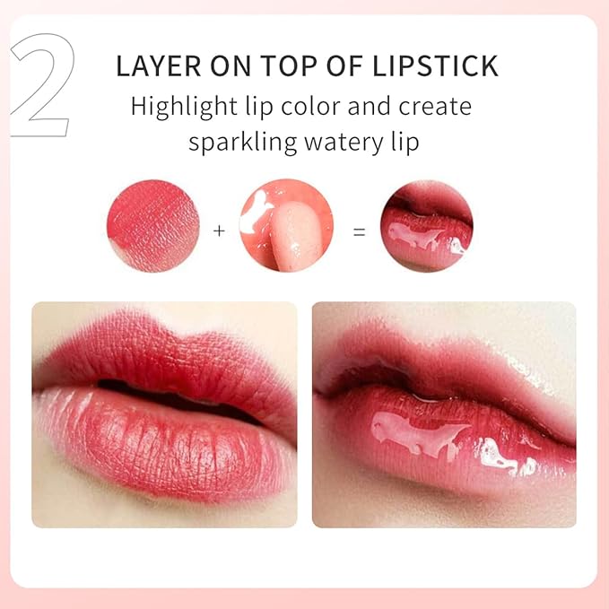 3 Set Lip Oil Hydrating Tinted Lip Gloss, Plump Lip Gloss Lip Care Transparent Toot Lip Oil Tinted, Glass Lip Glow Oil Fresh Texture & Non-sticky, Nourishing Repairing Lightening Lip- A