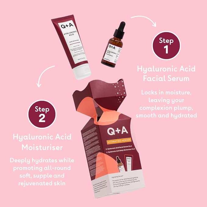 Hydrating Heroes Skincare Gift Set – A Giftset with Hyaluronic Acid Facial Serum 30ml, Daily Moisturiser 75ml for Dry, Dehydrated Skin, Vegan, Cruelty-Free, for Soft, Supple Complexion