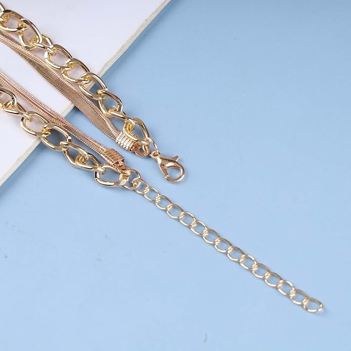 Vintage Layered Snake Chain Necklace Chunky