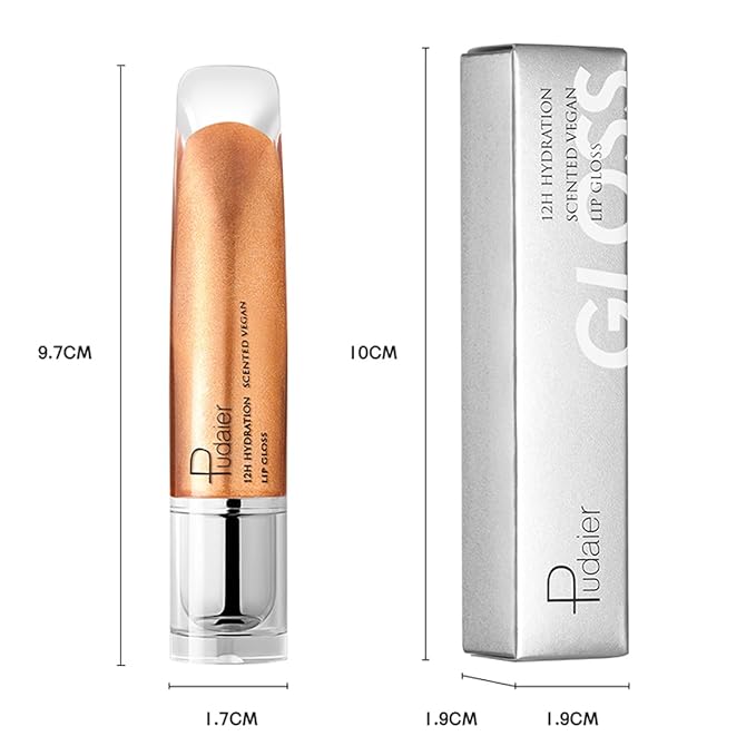 AKARY Shimmery Glitter Lip Gloss, Tinted Hydrating Waterproof Long Lasting Liquid Lipstick for Lip Plumper Makeup with Jojoba Seed OilRosa, Sparkle Lipstick Moisturizing High Shine Lip Glow Stain, 01