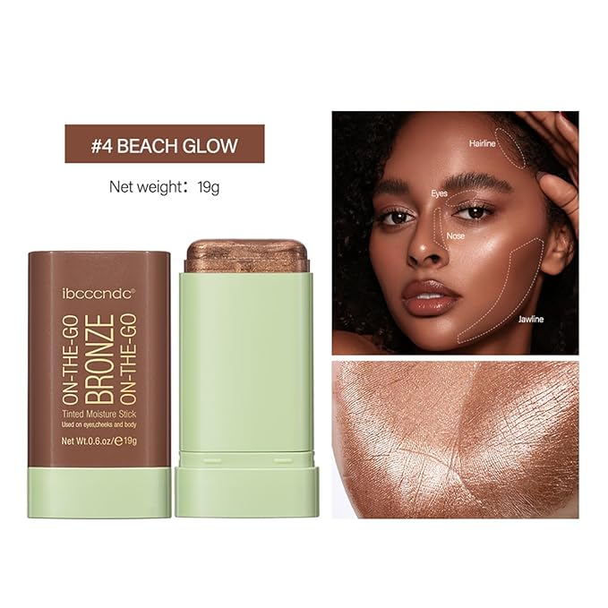 Multi-Use Makeup Blush Stick, Tinted Solid Moisturizer On-the-Go Beach Glow)