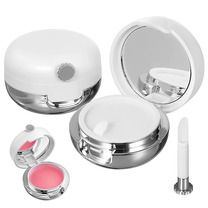 Beaupretty 2 Pieces Plastic Lips Balm Jars Empty