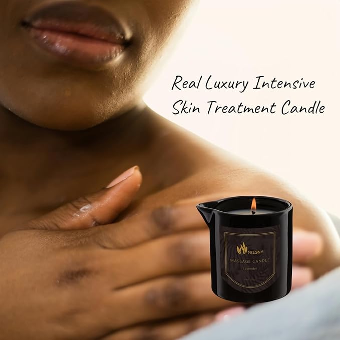 MELONY Massage Oil Candle for Pure Relaxation- 8.1 oz- Moisturizing Essential Oil Body Massage Candle for Home Spa- Amazing Gift for Women & Men (Lavender)