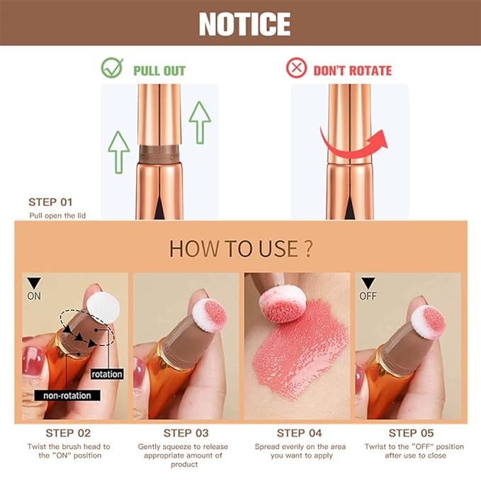 Go Ho Liquid Blush Beauty Wand,Soft Cream Blush Rose Blush
