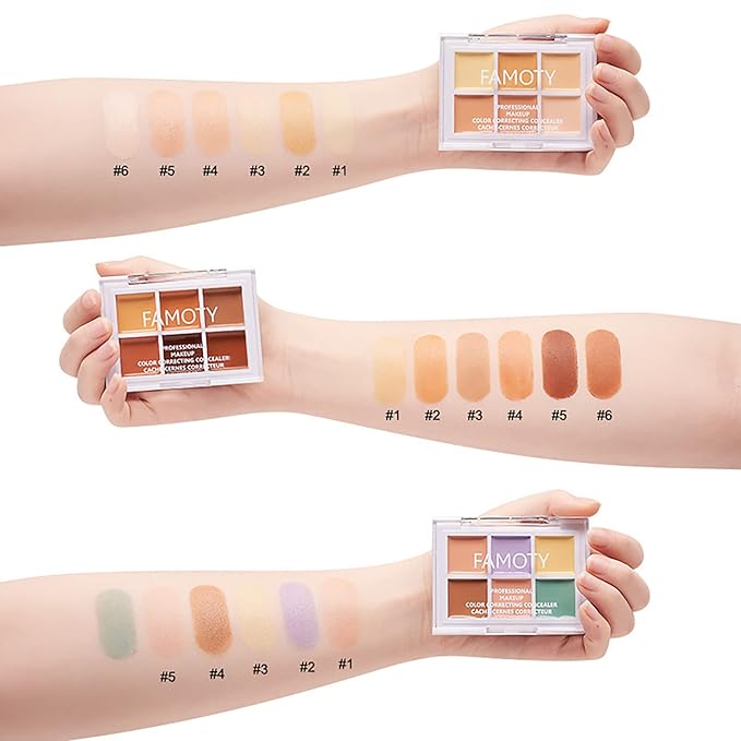 6 Colors Correcting Concealer Palette, with 11 Pcs