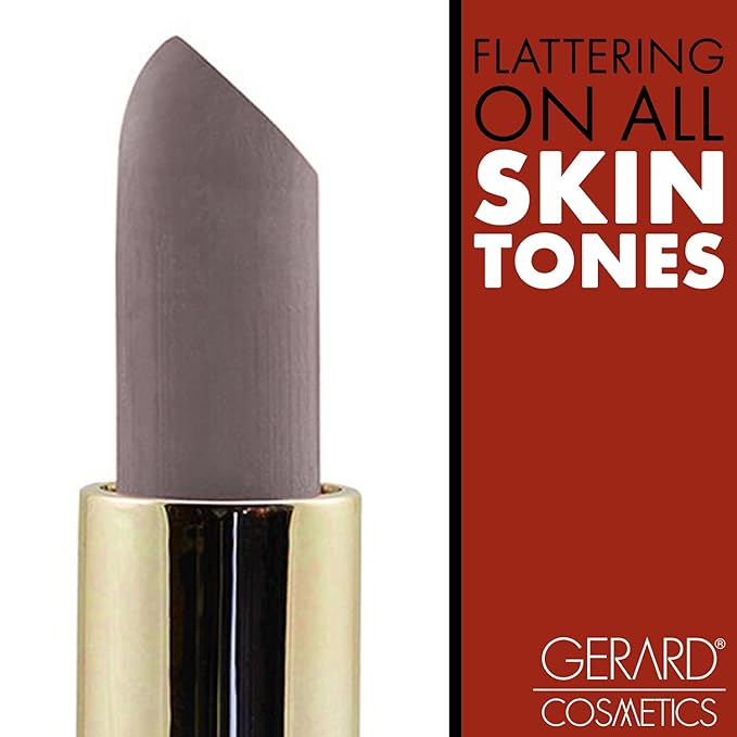 Gerard Cosmetics Lipstick London Fog | Dark Grey Lipstick with Luxe Satin Finish | Highly Pigmented, Smooth Formula with Hydrating Ingredients | Long Lasting | Cruelty Free & Made in USA