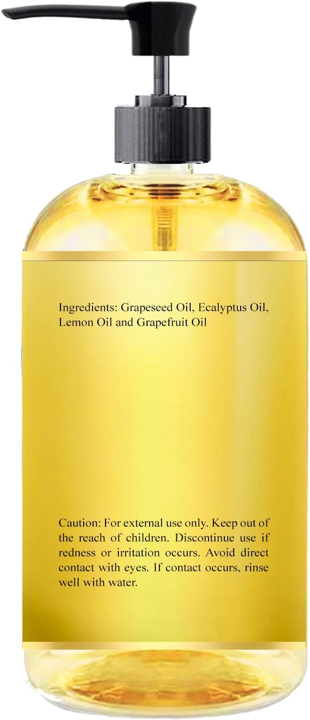 Cellulite Massage Oil 8 Fl Oz - Helps Break Down Fat Cells in Hip, Thighs, Buttocks, and Abdomen - Absorbs Immediately - Beautiful Scent
