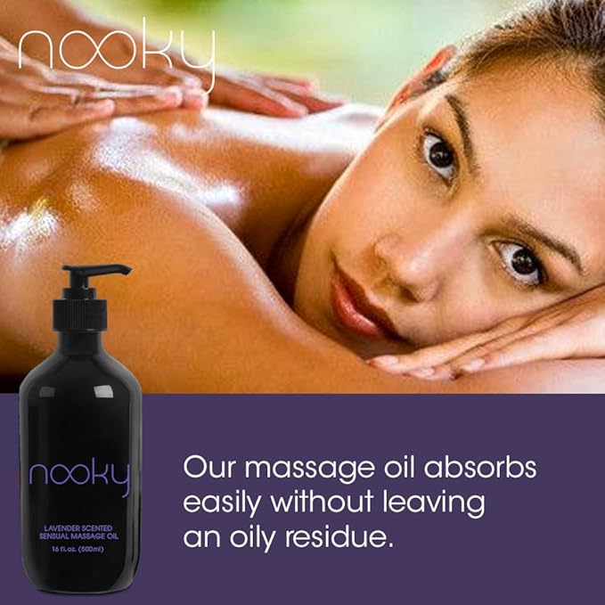 Lavender Massage Oil. with Essential and Jojoba Oils for Therapeutic Massaging 16 Ounce.