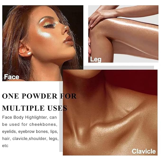 Glitter Powder Highlighter Makeup, Body Brightens the Natural Fairy Pink)