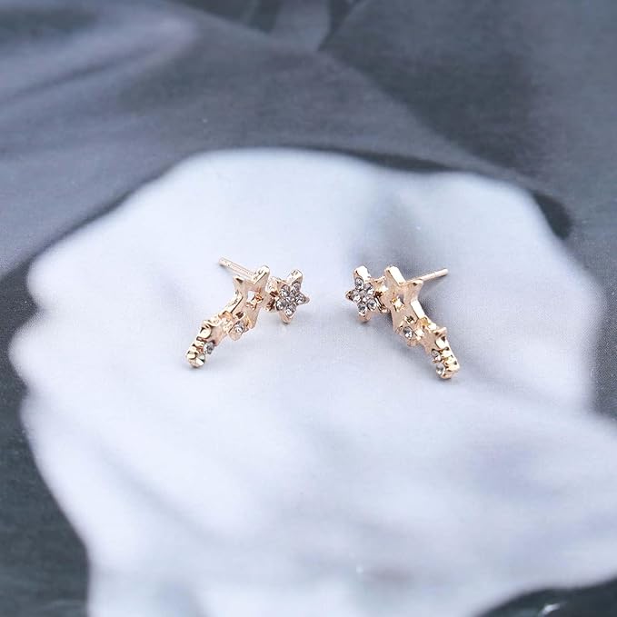 Bohemia Star Climber Crawler Earrings Gold Crystal Star