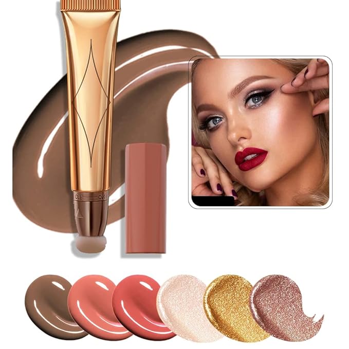 Liquid Blush Beauty Wand, Face Concealer Contouring With Peach Pink)