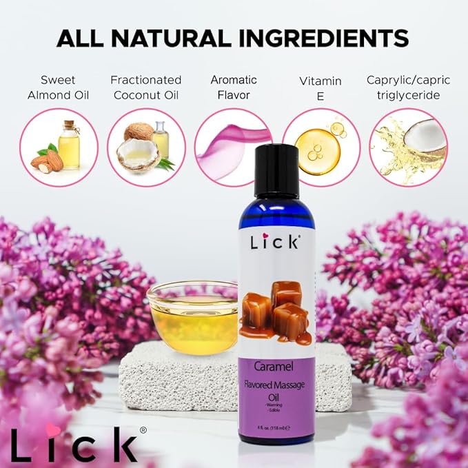 Caramel Flavored Massage Oil for Massage Therapy - Relaxing Muscle Massage for Men and Women with Natural Vitamin e Oil with Aromatherapy Oils for Skin use - Essential moisturizing Body Oils 4 oz