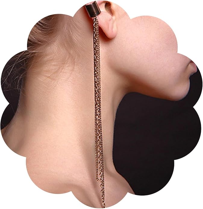 Punk Cuff Chain Dangle Earrings Long