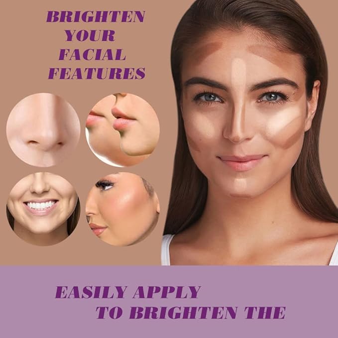 5Pcs Cream Contour Sticks Makeup Kit,Primer Face Makeup Blur Stick