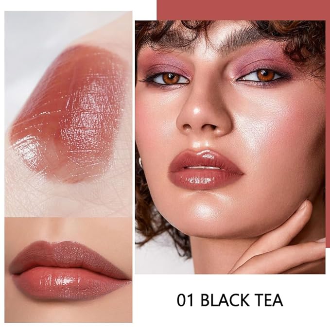 evpct 3Pcs Orange Rose Cherry Red Shine Lipstick Set, Flawless Moisturizing Lip Color Stick Glossy Lipstick Tinted Lip Balm, Sheer Shine Juicy Finish, Lightweight Hydrating Formula for Dry Lip Care