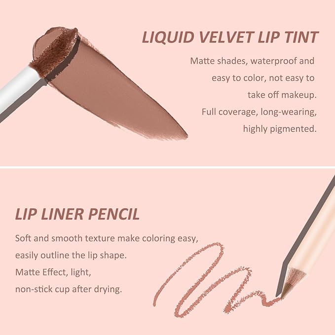 Boobeen Liquid Matte Lipstick and Lip Line Pencil Lipstick
