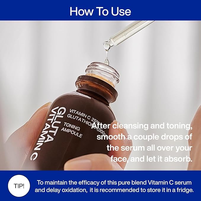 IOPE Gluta Vitamin C Brightening Serum | 25% Pure Vitamin-C and 1,000ppm Glutathione, Anti-Aging and Anti-Oxidant, Reduces Dark Spots, Korean Skincare, 0.78oz.