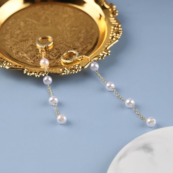 Boho Pearl Dangle Earrings Long Pearl