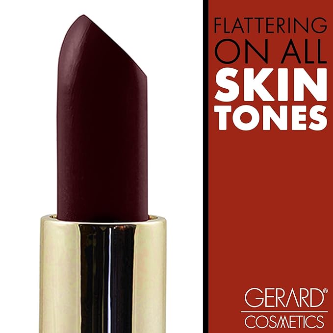 Gerard Cosmetics Lipstick Cherry Cordial | Dark Red Lipstick with Comfort Matte Finish | Highly Pigmented, Smooth Formula with Hydrating Ingredients | Cruelty Free & Made in USA