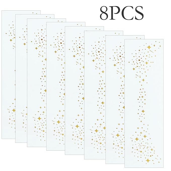 8 PCS Makeup Patches,Gold Face Glitter Makeup Speckles,Glow Women