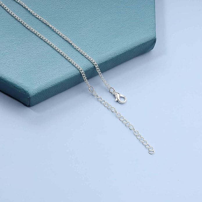 Boho Long Circle Pendant Necklace Silver