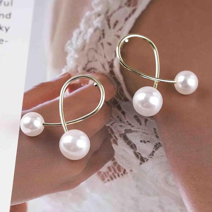 Vintage Pearl Drop Earrings Gold Pearl