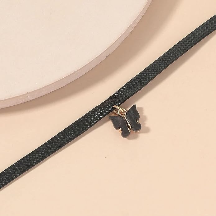 Vintage Black Choker Necklace Chain Goth