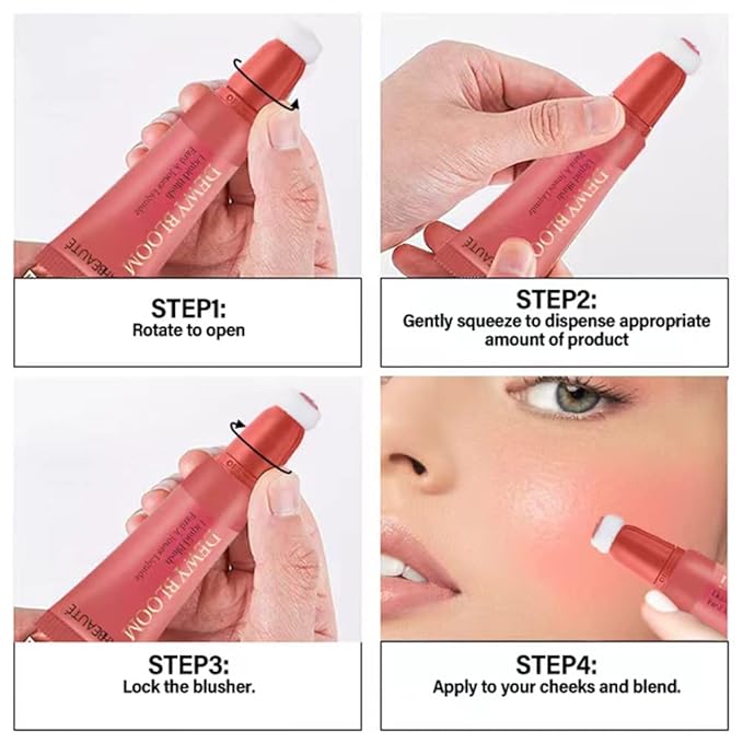 Blush Beauty Wand, Liquid Blush Contour Wand with Peach Pink