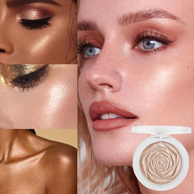 evpct Champagne Gold Face Highlighter Makeup Shimmer Glitter