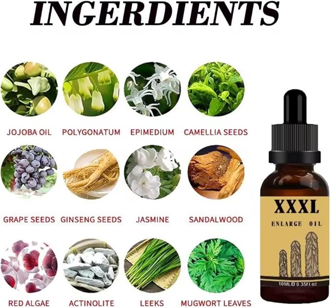 Massage Oil Enlargement Oil Increase Enlarge Gel Thicker Longer Stronger Large Size Enlarger Cream BLSEX for Men (F188-XXXL)