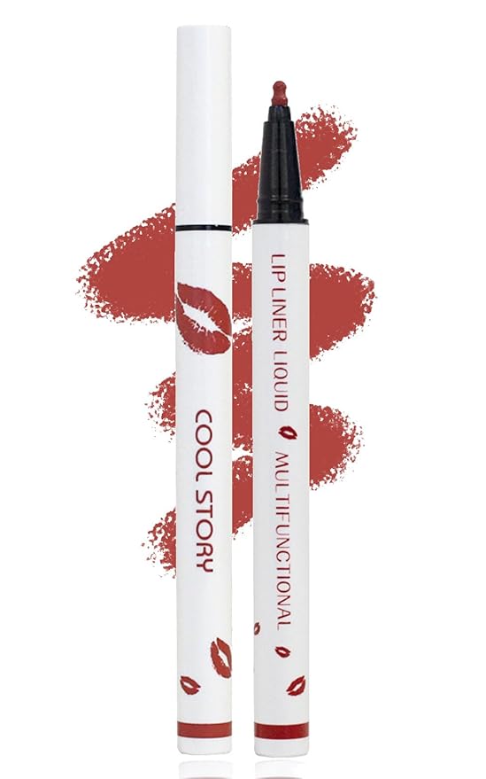 YUANLI Lip Stain Marker Pen, Lip Liner and Lipstick 2 in 1, Long Lasting Waterproof Matte Lip Tint Stain for Women, Hydrating and Waterproof 24 Hour Lip Liner Pencil & Liquid Lipstick - 01
