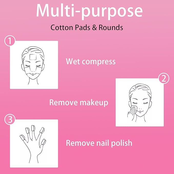 100 pack cotton pads, individually