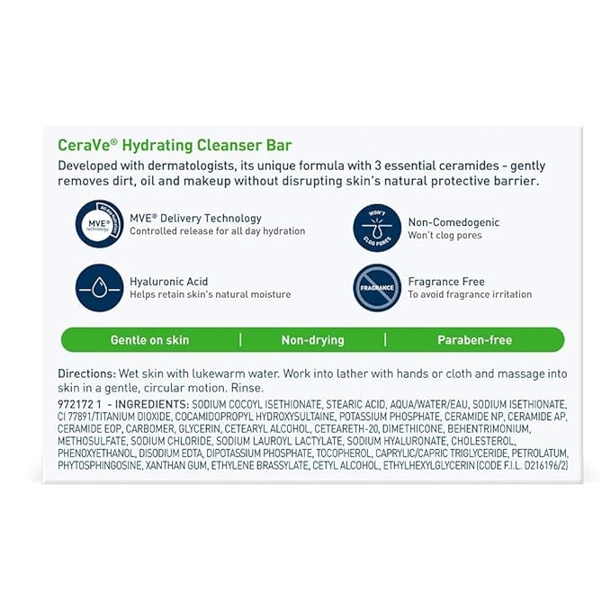 CeraVe Hydrating Cleanser Bar - Soap-Free