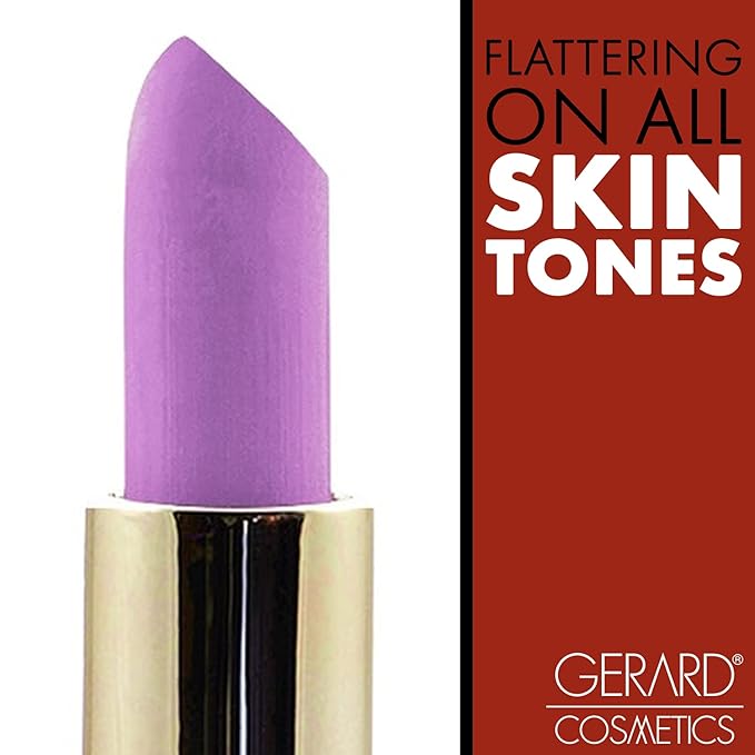 Gerard Cosmetics Lipstick Lilac Moon | Bright Purple Lipstick with Comfort Matte Finish | Highly Pigmented, Smooth Formula with Hydrating Ingredients | Cruelty Free & Made in USA