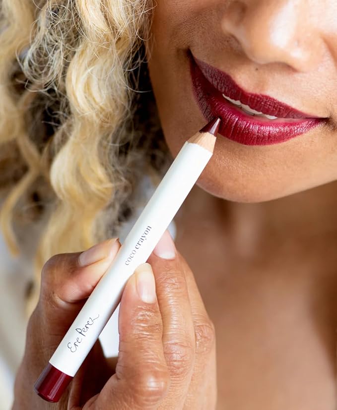 Ere Perez - Natural Coco Crayon Hydrating Lip Color | Vegan, Cruelty-Free, Clean Beauty (Rebel, 0.01 oz | 3 g)